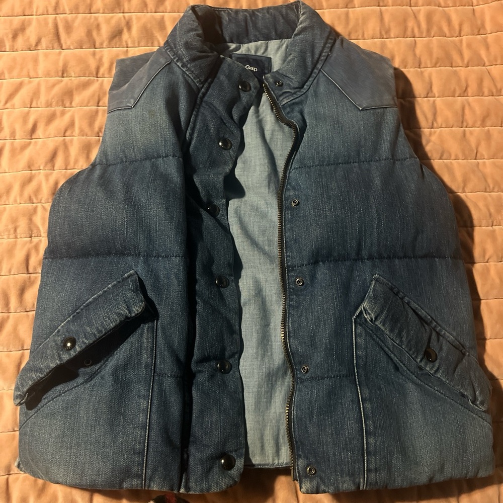 Vintage Gap Denim Puffer Vest